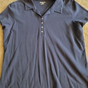 Womens St. John's Bay navy blue short sleeved polo shirt
